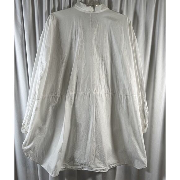 Zara Oversized w/ pearl/gold buttons Shirt White M light academia 73-48 - Picture 3 of 16